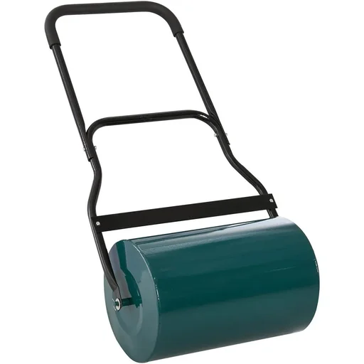 "Lawn roller with U-handle garden roller garden roller 31 cm diameter 40 L water/sand filling 49 cm working width metal size image"