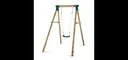 Bush-Baby wooden swing, outdoor single swing for children made of wood, swing ropes height adjustable, natural