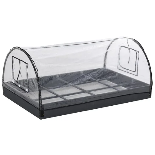"Greenhouse with window 12 grids greenhouse tomato house cold frame PVC steel transparent 120 x 79 x 53 cm image"