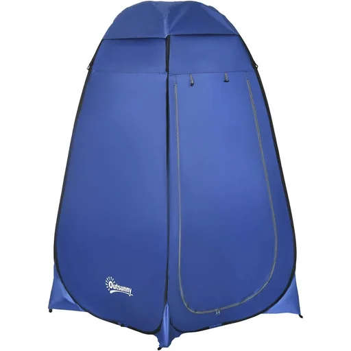 "Shower Tent - Toilet or Shower - Waterproof - Blue - Polyester - 120 x 120 x 190 cm image"