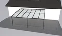 Patio roof Premium, anthracite, 6110 x 5060 mm - Polycarbonate multi-wall sheets 16 mm, clear