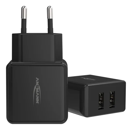 "USB charging adapter with 2 USB 2.0 sockets Type A, 2400 mA image"