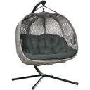 Hanging chair hanging basket with frame for 2 people hanging swing hanging chair with cushion basket foldable floral knit fabric Sta