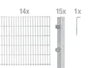 Double rod mesh fence complete set, hot-dip galvanized, height 120 cm, length 28 m