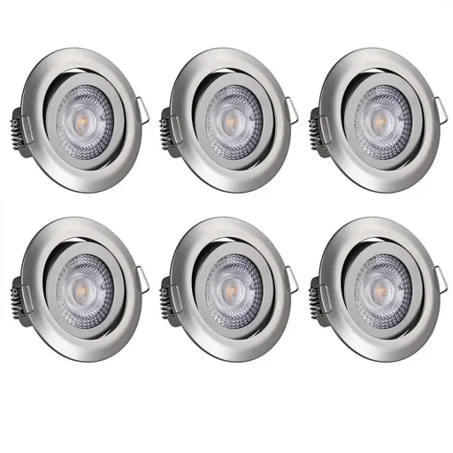 "LED downlight Krog 6-piece set nickel image"