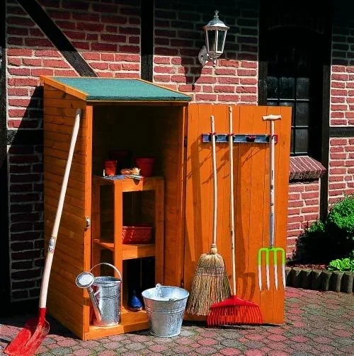 "Small appliance cabinet, honey brown image"