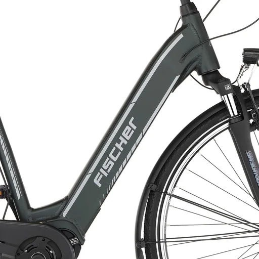 "Unisex E-Bike City, 28 inches, frame size 41cm, 7-speed hub gear, matte green, CITA 3.2i image"