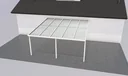 Patio roof Premium, white, 5100 x 5060 mm - Polycarbonate multi-wall sheets 16 mm, clear