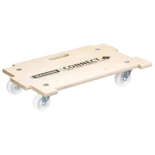 "Transport aid MM 1382, 59 x 39 x 11 cm, combinable, hard castors Ø 75 mm, roller bearings, FSC® birch, load capacity 250 kg image"