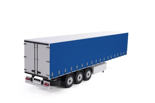 "1:14 tarpaulin trailer RTR white/blue image"