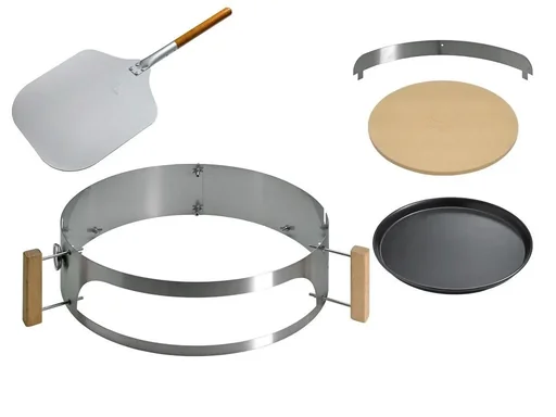 "Complete package Smokin PizzaRing - for kettle grill (60cm) including pizza stone, pizza band and pizza peel image"