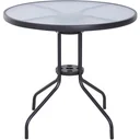 Garden table with parasol holder black