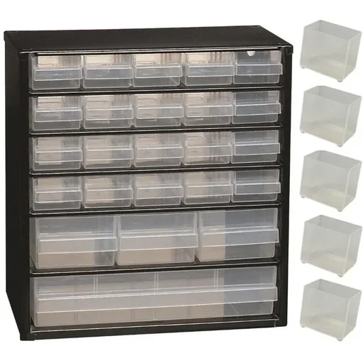 "Drawer unit with 24 drawers - 33x30.6x15cm MET Loose Insert A9-1 - Plastic image"