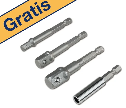 "Drill chuck inserts for socket wrench set, 4 pieces image"