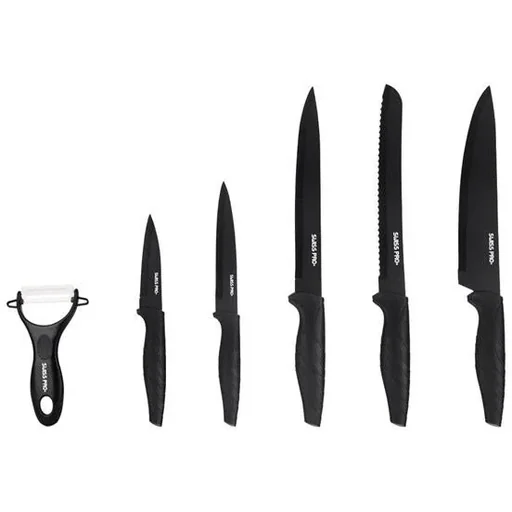 "Kitchen knife set - 6 pieces - non-stick coating image"