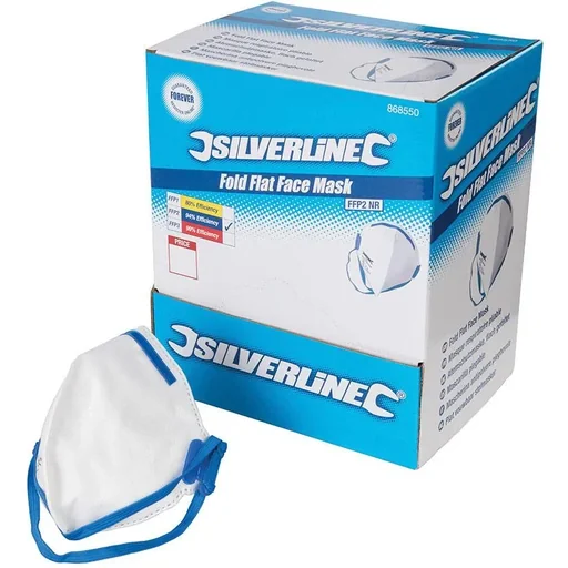 "Flat foldable FFP2 dust mask, disposable display box, 50 pcs. FFP2 image"
