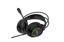Gaming headset, over-the-head headphones, with USB port and LED light