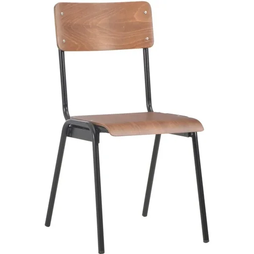"Dining table chairs 2-piece solid plywood steel brown image"