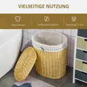 Laundry basket made of willow, willow rod, laundry box, woven laundry collector with lid, natural, 100L, 51 x 38 x 57 cm