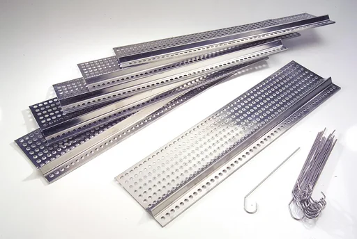 "Stainless steel gutter guard 6 plates each 50 cm long/ 10 cm deep image"