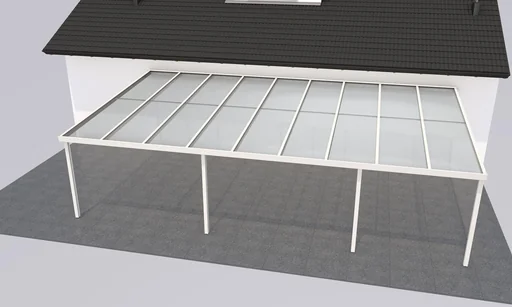 "Patio roof Premium, white, 9135 x 5060 mm - Polycarbonate multi-wall sheets 16 mm, opal image"