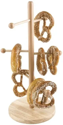 "Pretzel or sausage stand - sales stand made of sealed beech wood, base Ø 22 cm, height 50 cm image"