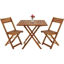 3-piece acacia wood balcony set - 2 chairs and 1 table