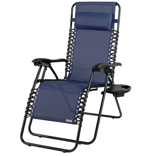 "Folding garden chair with backrest and cup holder - 165cm - max 120 kg image"
