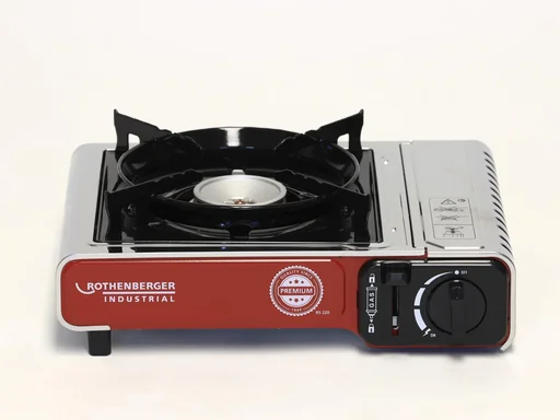"Compact gas table cooker Premium RS 220 with integrated cartridge compartment image"