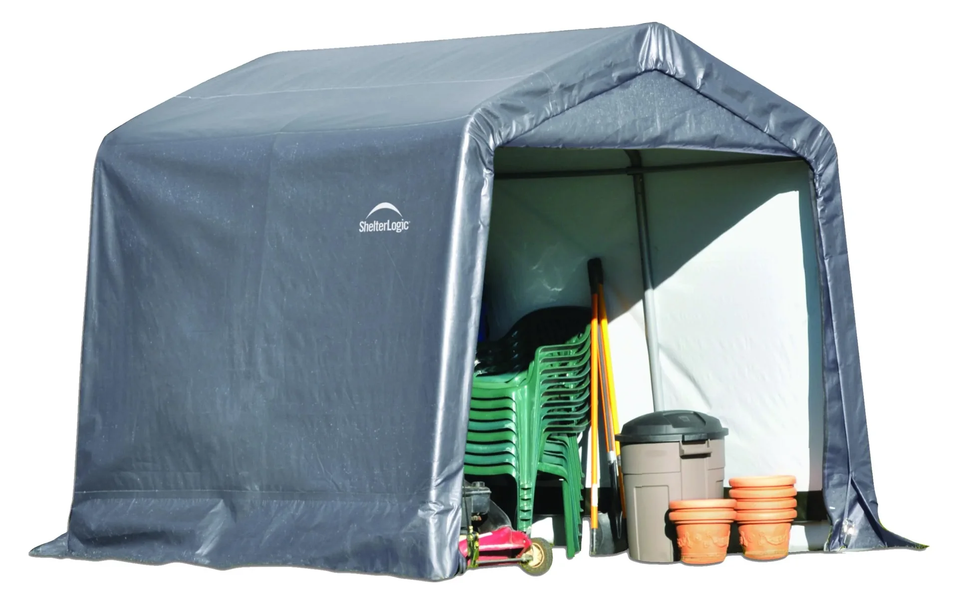 "Foil Tool Shed 5.76 m², Gray, 240×240 cm – DuPont Steel Frame, Weatherproof image"