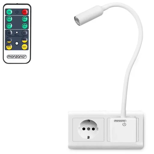 "LED wall light Svetloba white with remote control image"