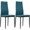 Dining chairs 2-seater faux leather ocean blue