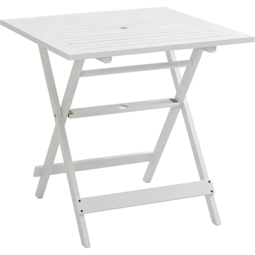"Garden table, square, foldable, white, 70 x 70 x 70 cm image"