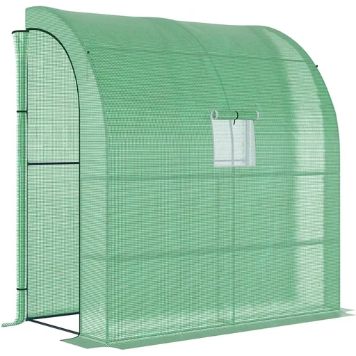 "Polytunnel greenhouse with 2 doors plant cultivation UV protection steel PE green 200 x 100 x 213 cm image"