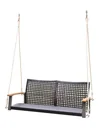 Hanging bench CUNEO, grey, armrest acacia FSC 100%, grey washed