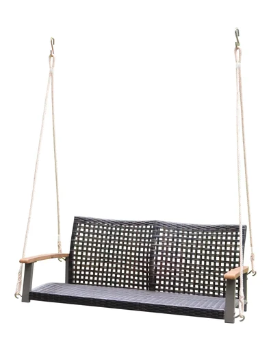 "Hanging bench CUNEO, grey, armrest acacia FSC 100%, grey washed image"