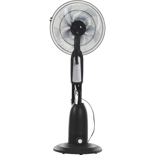 "Pedestal fan with water atomizer black/silver image"