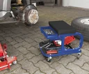 Rolling seat with drawer