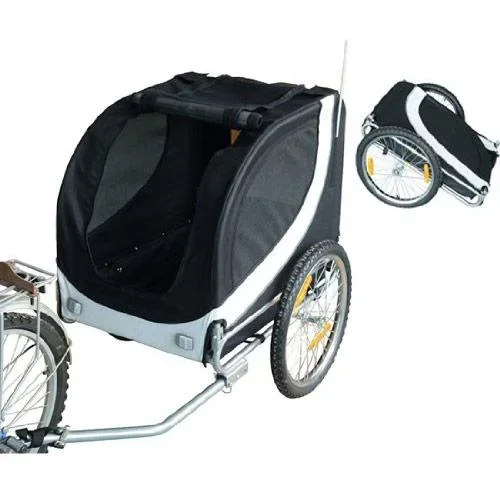 "Dog trailer bicycle trailer white/black image"