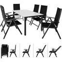 Aluminium garden set Bern 6+1 frosted glass anthracite - Set