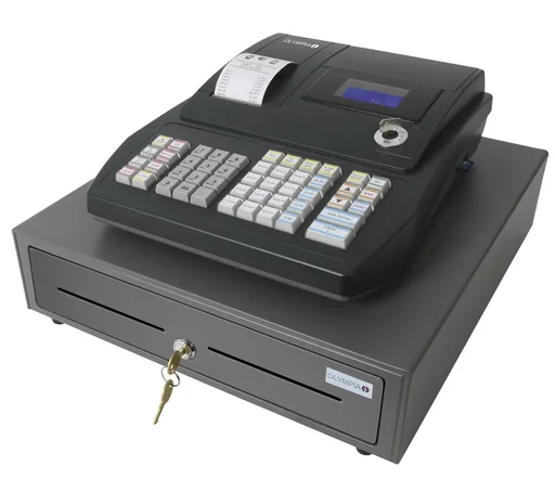 "Cash register with 4 + 8 compartments, hub keyboard and TSE 3-year license image"