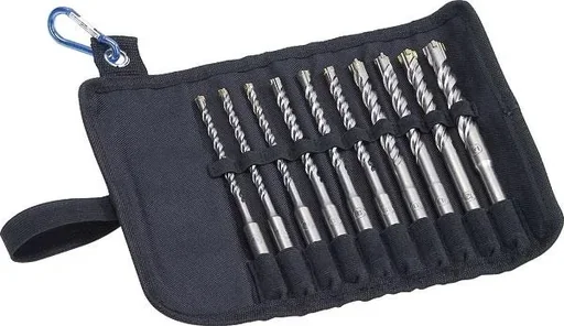 "4-cutting carbide hammer drill bit SDS plus - set, 10 pieces image"