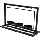 Candlestick - metal - black - 3 candles