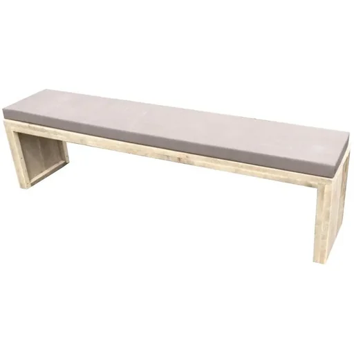 "Garden bench frame wood 180 cm including water and dirt-repellent cushion taupe image"
