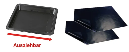 "3-piece value set: extendable baking tray + 2 pieces of permanent baking foil image"