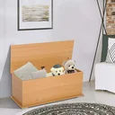 Chest storage box wooden box with folding lid beech