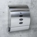 Stainless steel mailbox with newspaper compartment