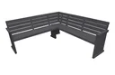 Wooden corner bench St. Peter Ording, """"anthracite