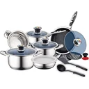 Pot set with accessories - silver