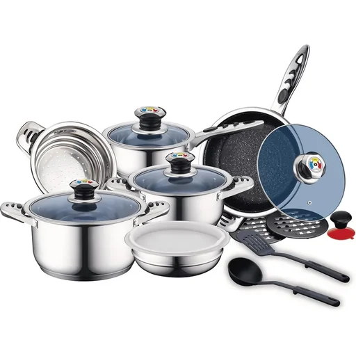 "Pot set with accessories - silver image"